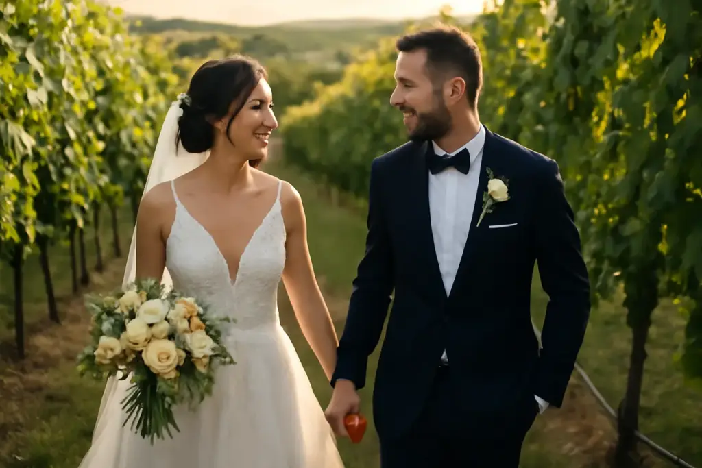 Fotografie di matrimonio tra i vigneti: cosa valutare per evitare scatti monotoni e darle vita agli album